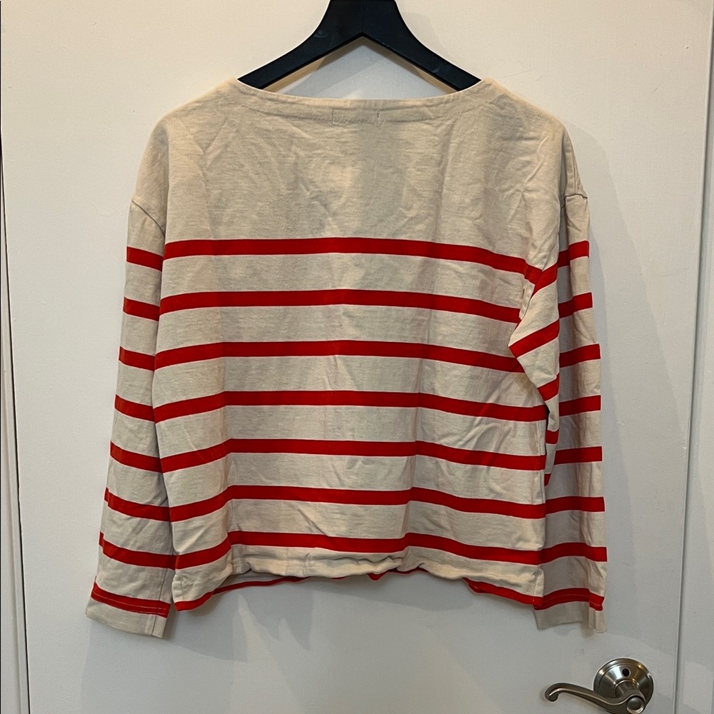 J. Crew Mariner jersey relaxed boatneck T shirt in stripe Size M - Picture 4 of 4